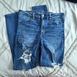 American Eagle Outfitters Women's Ripped Blue Skinny Jeans